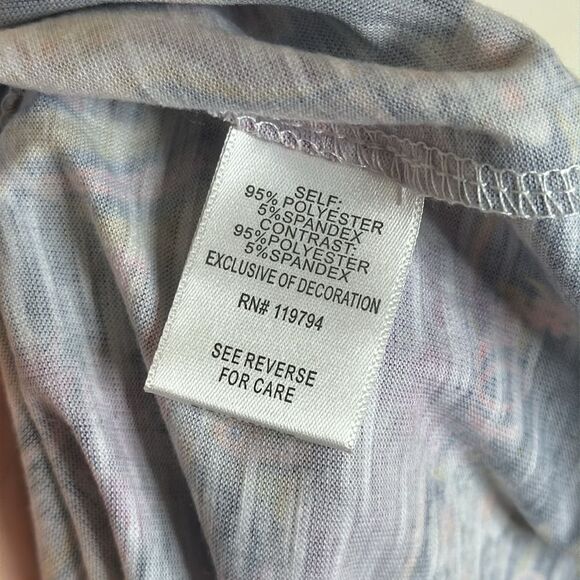 Farmers Market by One World Printed Knit Velvet Bib Bell Sleeve Top size XL - Picture 7 of 12